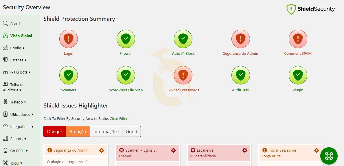 Plugin segurança Shield Security WordPress