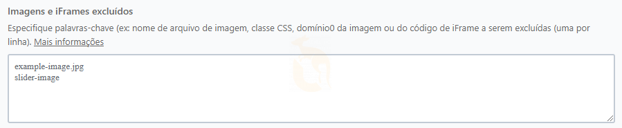 Iframes e imagens excluídos WP Rocket Wordpress