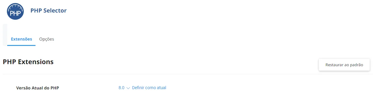 Versão PHP