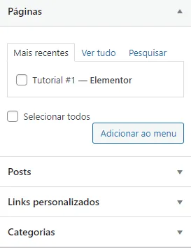 Adicionar ao menu