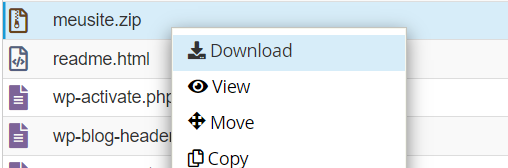 Download do arquivo compactado