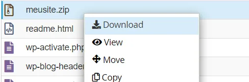 Download do arquivo compactado