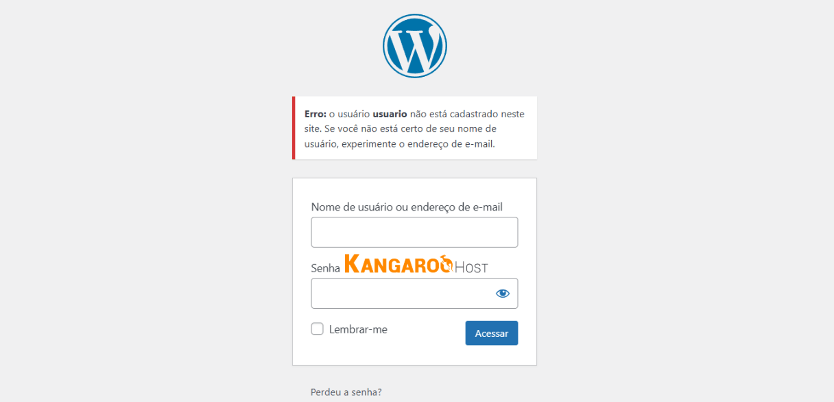 Falsa sensação de segurança - Erro de login onde o WordPress informa que o usuário não existe