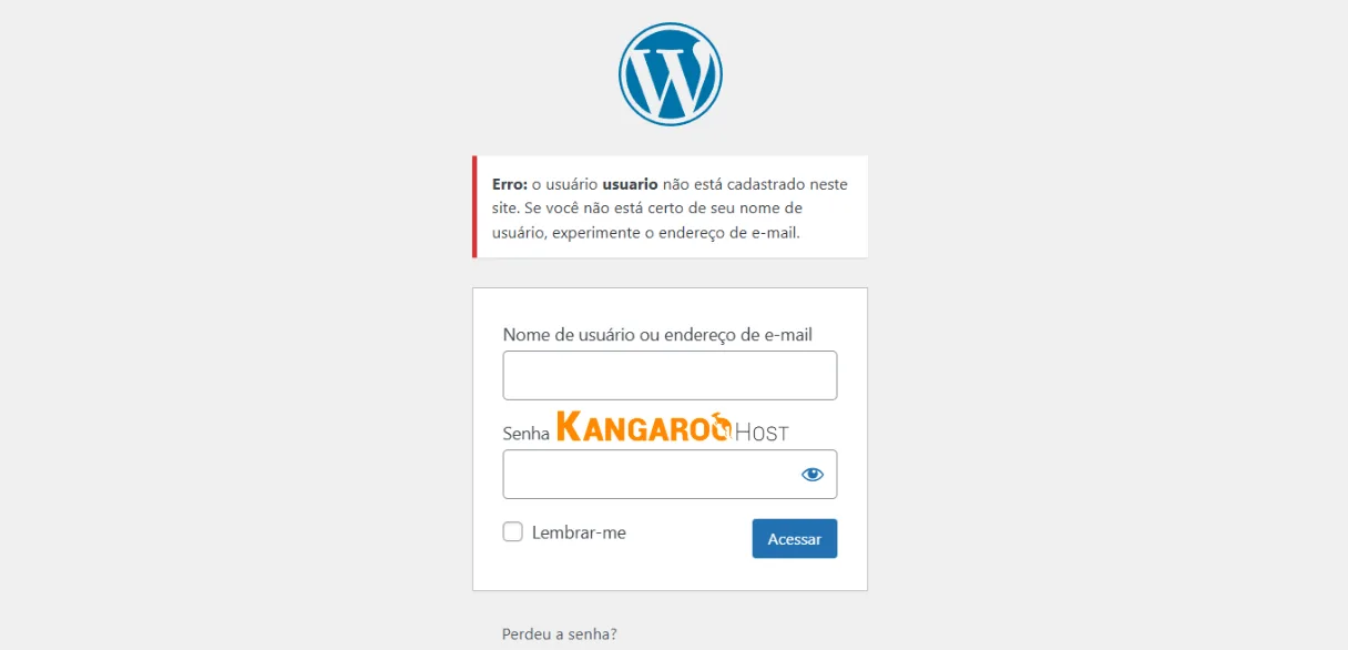 Falsa sensação de segurança - Erro de login onde o WordPress informa que o usuário não existe